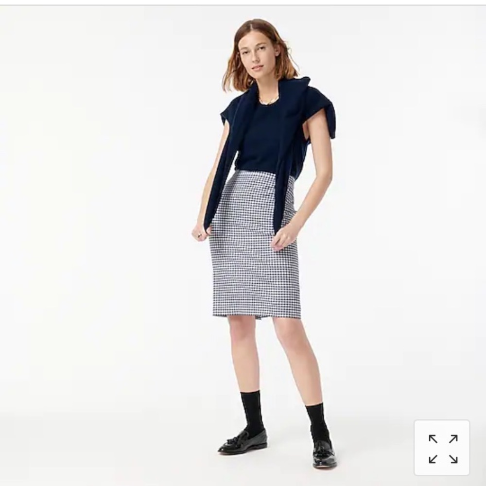 J Crew No. 2 Pencil Skirt in Navy Gingham